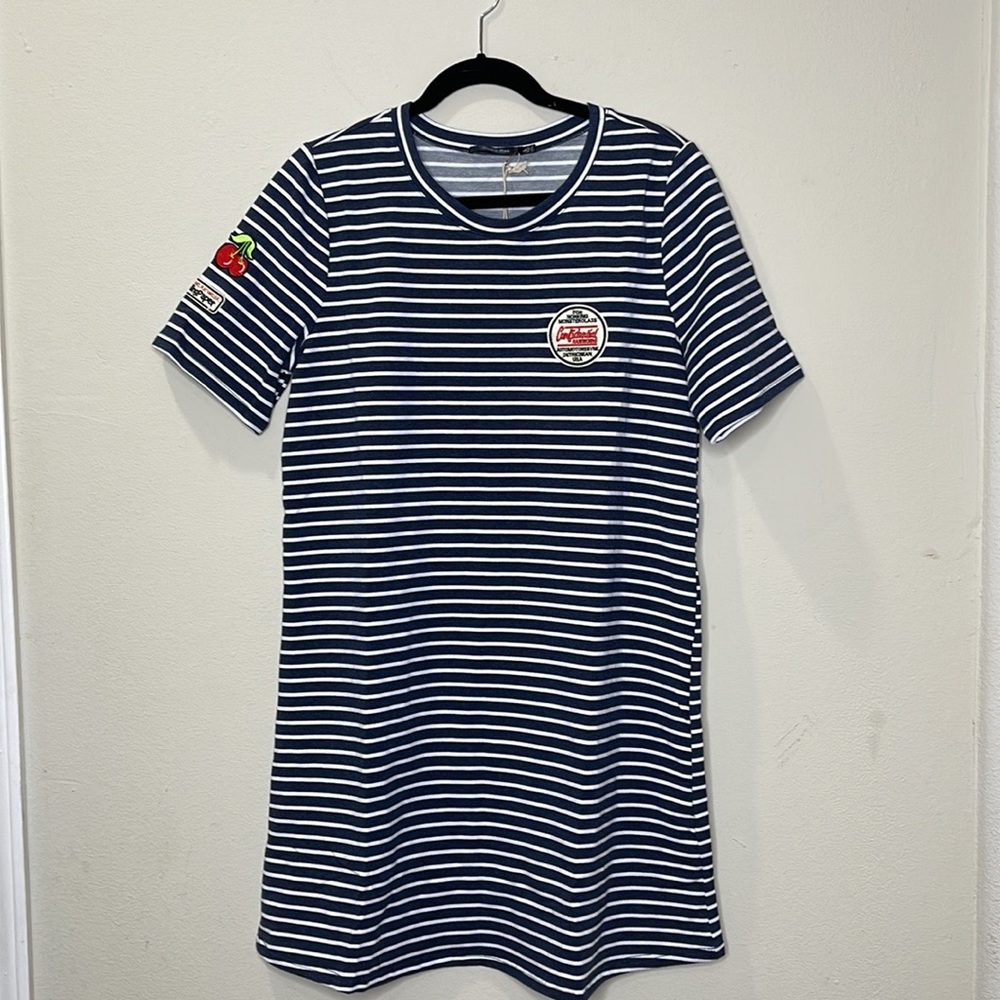 Doe & Rae Striped Midi Striped Dress
